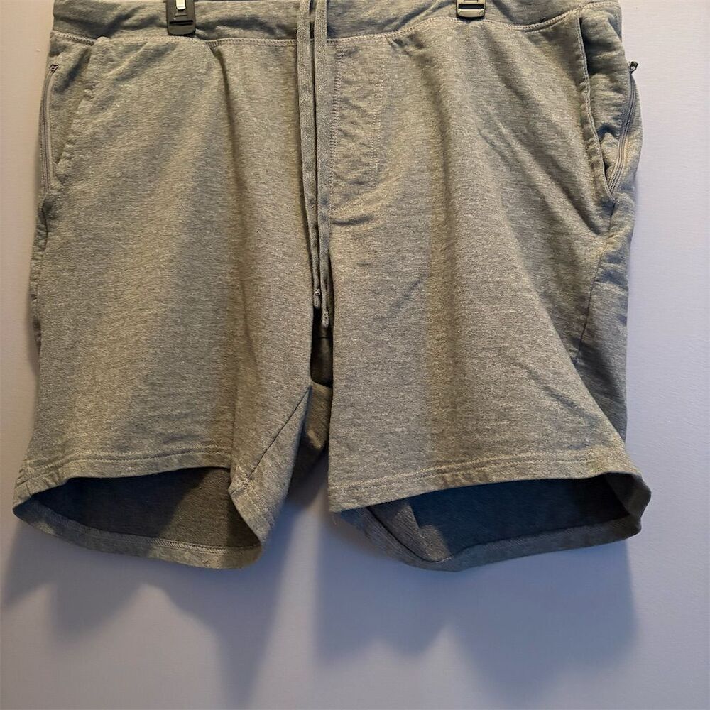 Eddie Bauer Men's 2XL Gray Sweat Lounge Shorts w/ Zippered Pockets